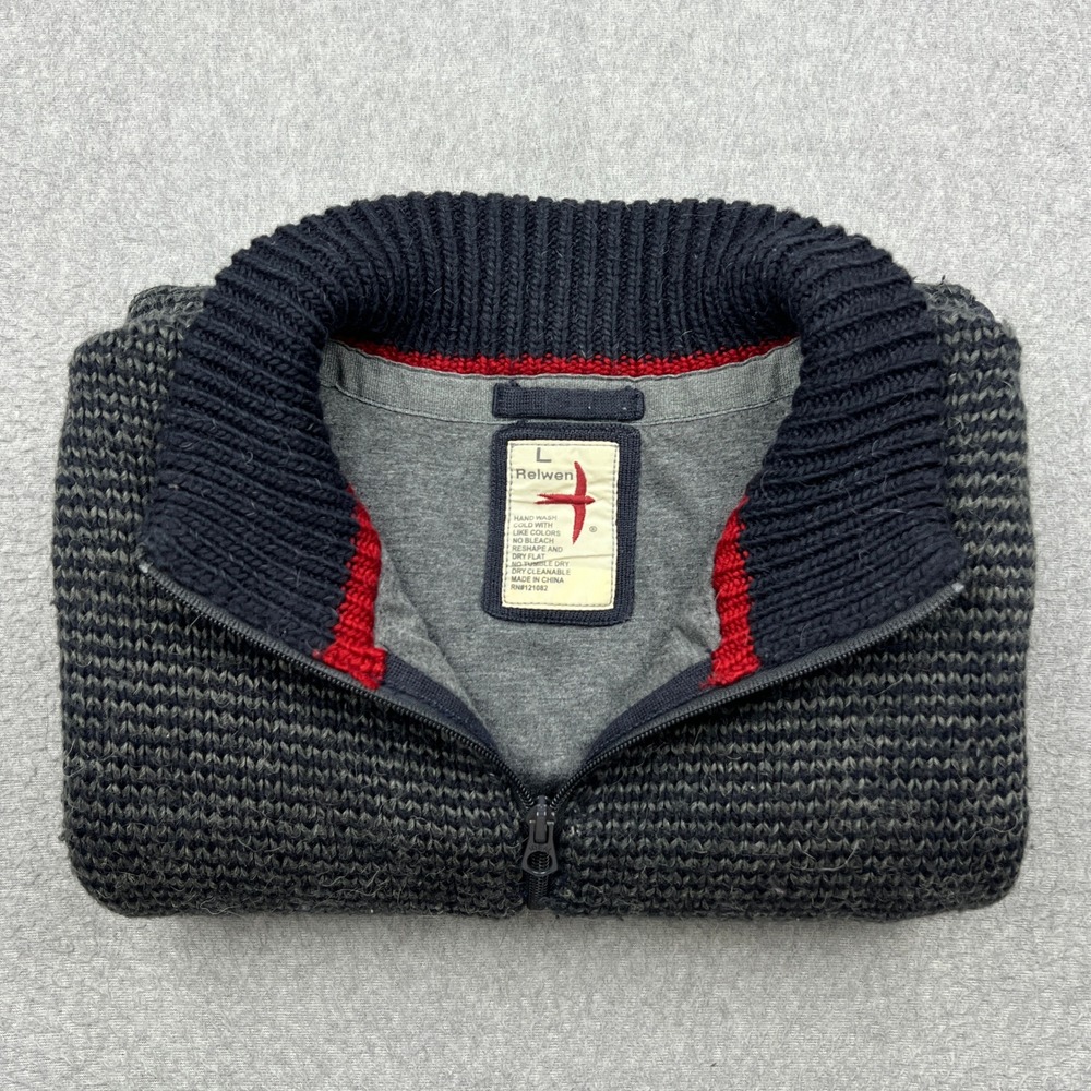 Huckberry Relwen Bonded Pile Jacket Men Large Wool Alpaca Full Zip Knit Caridgan
